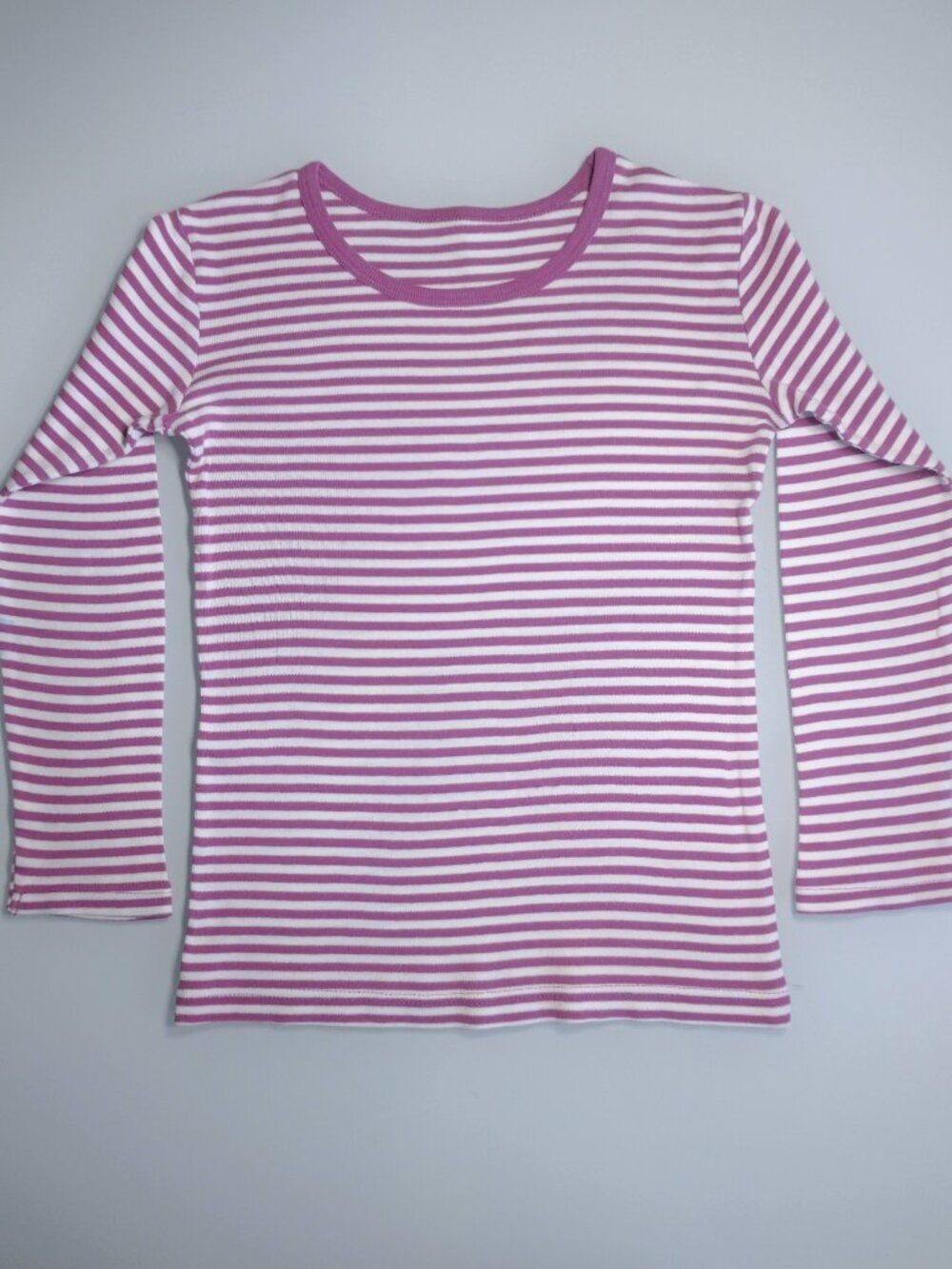Living Crafts Organic Cotton Kids Striped Long Sleeve Ribbed Shirt Size 5-6 Yrs